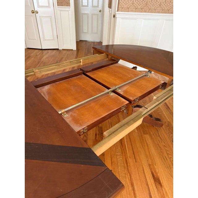 French Grange Round Round Pedestal Table With Self-Storing Leaves For Sale - Image 3 of 9