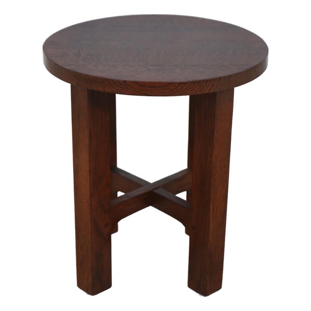 Stickley Antique Round Mission Oak Table For Sale