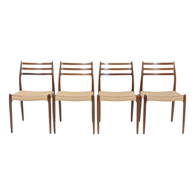 Model 78 Dining Chairs by Niels Otto Møller for J.L. Møller Mobelfabrik, Denmark, 1950s, Set of 4 For Sale