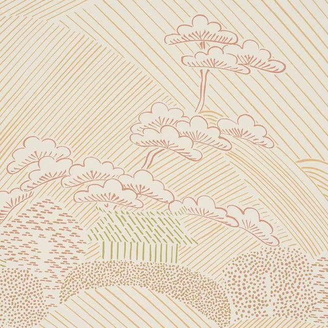 Schumacher Sample - Schumacher Nikko Wallcovering In Neutral For Sale - Image 4 of 5