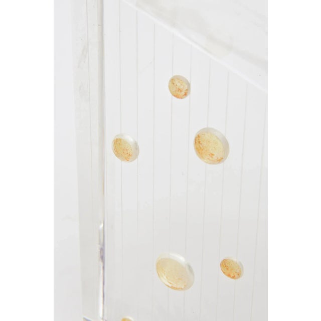 Vintage Lucite Purple and Tan Embedded Sculpture Signed For Sale In Miami - Image 6 of 10