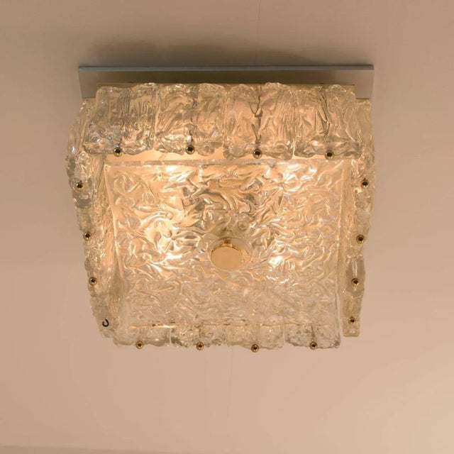 Brass and Glass Flush Mount by Vereinigte Werkstätten München, 1960s For Sale - Image 6 of 9