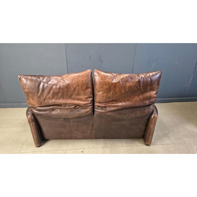 Leather Maralunga Sofa by Vico Magistretti for Cassina, 1970s For Sale - Image 6 of 15