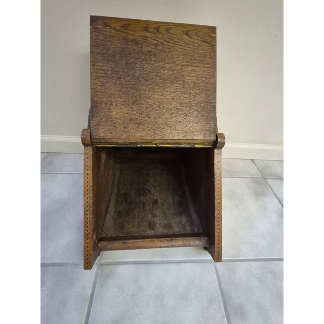 Vintage Oak Coal Scuttle Box For Sale - Image 4 of 8