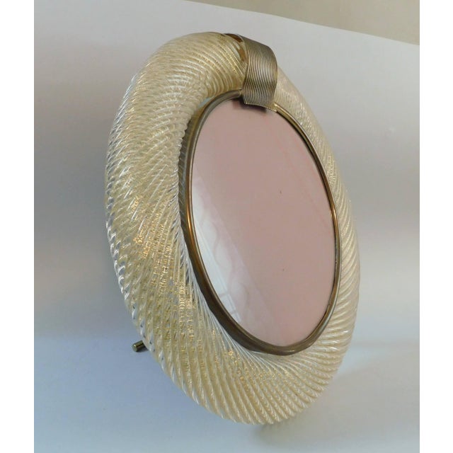 Italian 20th Century Clear Round Murano Photo Frame For Sale - Image 3 of 6