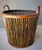 Burnt Umber Mid 20th-Century Split Bamboo Tortoiseshell Planter Floor Basket With Ear Handles For Sale - Image 8 of 18