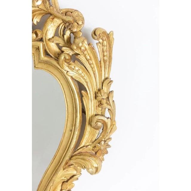 Hollywood Regency Regency Style Mirror in Carved and Gilded Wood, 1950s For Sale - Image 3 of 7
