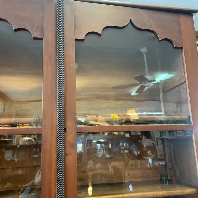 Wood Antique Plantation Desk Display Book Case Cabinet For Sale - Image 7 of 9