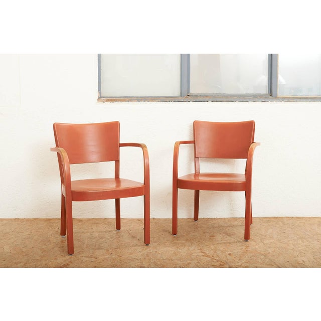 Armchair Set Model 1-790A in Beechwood Frame and Armrests, Plywood Seat and Back from Horgenglarus, Set of 2 For Sale - Image 11 of 13