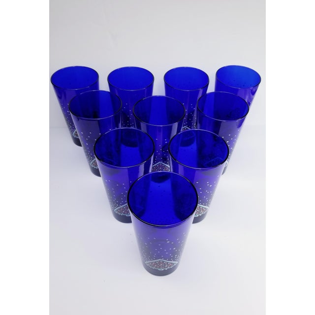 Dansk Winterfest Cobalt Blue Highball Glasses Set of 10 Chairish