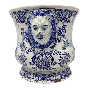 Antique Delft Faience Cache Pot