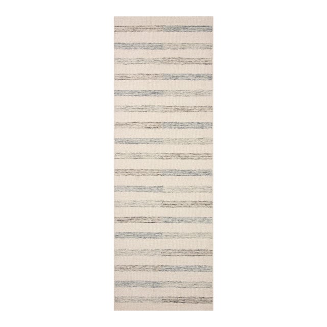 Chris Loves Julia x LoloiChris Ivory / Slate 2'-6" x 11'-6" Runner Rug For Sale