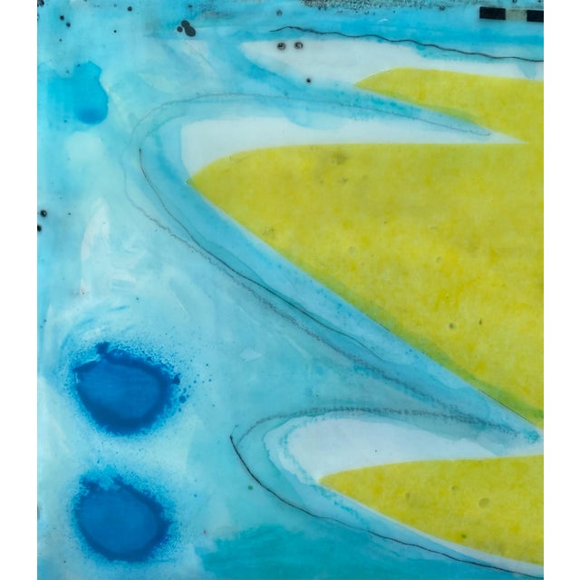 Abstract Original Encaustic Mixed Media Painting by Gina Cochran "While Planting Seeds" For Sale - Image 3 of 5