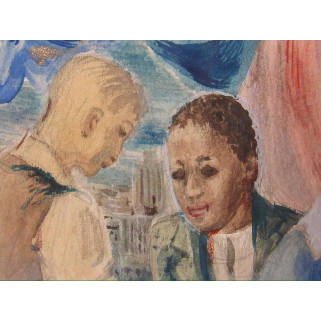 Framed Watercolor “Mater Amabilis” Signed Sotomayor. For Sale - Image 10 of 15