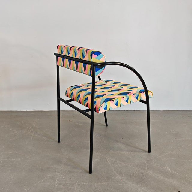 Armchairs Mod. Vienna in Velvet Fabric and Geometric Pattern by Rodney Kinsman for Bieffeplast, Set of 6 For Sale - Image 15 of 18