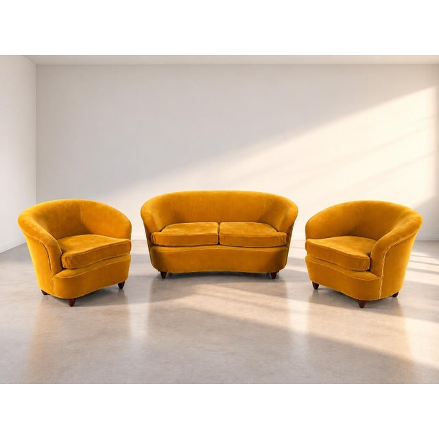 Armchairs: 88 x 80 cm, height 72 cm Sofa: 153 x 85 cm, height 70 cm