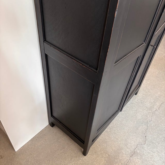 Vintage Black Wooden Cabinet For Sale - Image 6 of 7