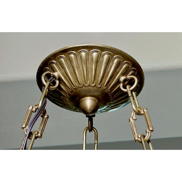 Large French Directoire Style Alabaster Chandelier Pendant Light For Sale - Image 15 of 16
