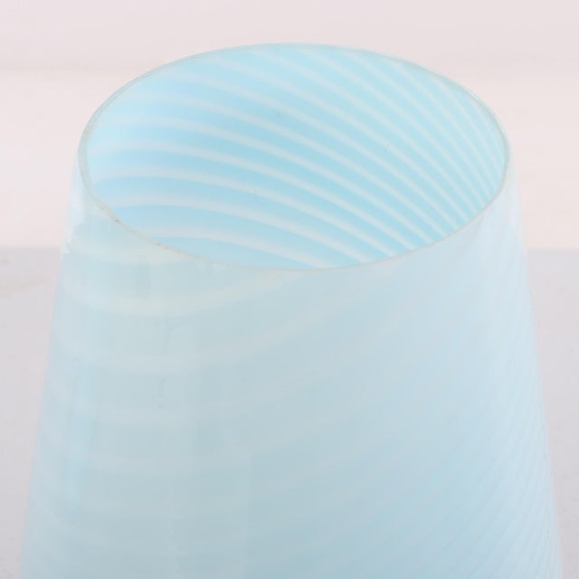 Contemporary 1990s Italian Blue Glass Boudoir Lamps - a Pair For Sale - Image 3 of 4
