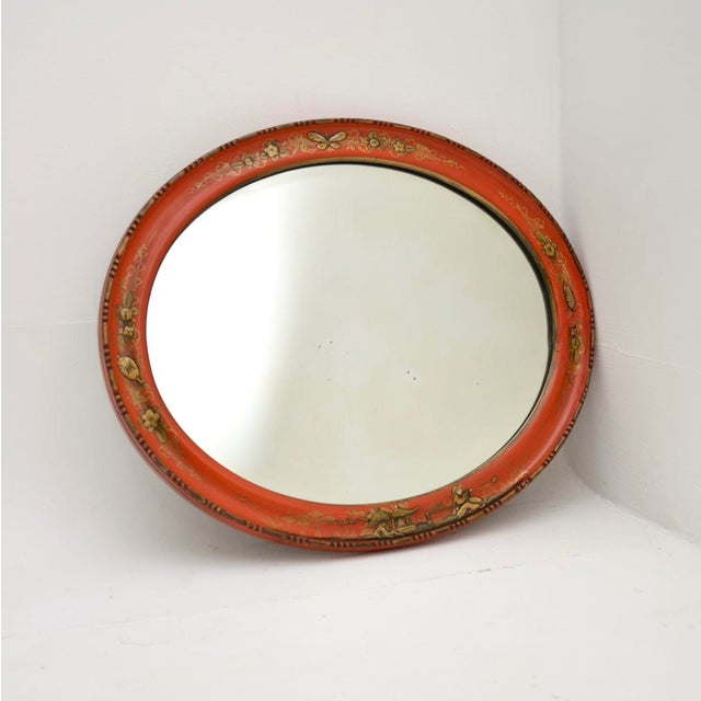 Antique Lacquered Chinoiserie Mirror, 1920 For Sale - Image 10 of 10