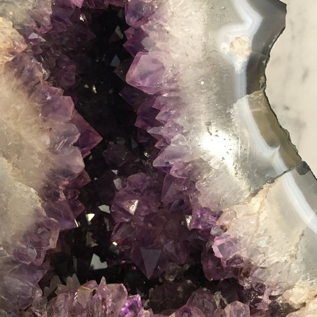 Rustic Naturally Occurring Standing Amethyst Crystal Quartz For Sale - Image 3 of 12