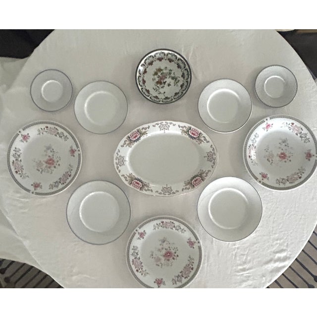 Delicate Pink Japanese Floral Themed Decorative Wall Plate Curation-Set of 11 For Sale - Image 11 of 12