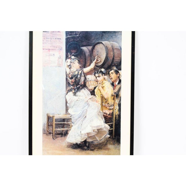 1970s 20th Century Framed Spanish Museum Print of Flamenco Dancer For Sale - Image 5 of 12