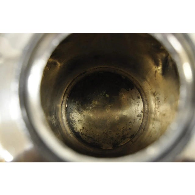 Antique Art Nouveau English Silver Plated Floral Repousse Samovar Coffee Tea Pot For Sale - Image 9 of 12