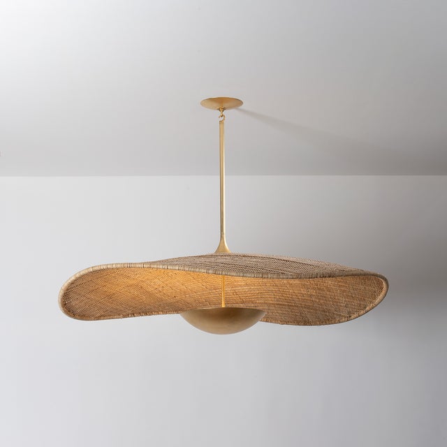 Hudson Valley Lighting Hudson Valley Lighting Shiloh 51.75 in. 1 Light Pendant in Vintage Gold Leaf Finish For Sale - Image 4 of 11
