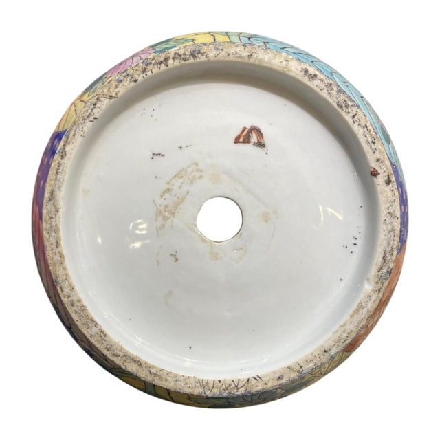 Chinese Porcelain Planter Tobacco Leaf Vintage Mottahedeh Style Chinoiserie For Sale - Image 9 of 9