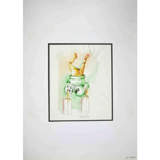 Juggler is an original drawing in watercolor and ink realized by Leo Guida in 1972. Good condition. Hand-signed. The...