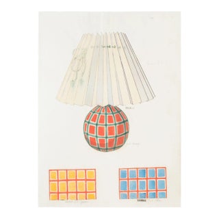 Unknown - Lamp and Decoration - Original Watercolor - 1890s For Sale