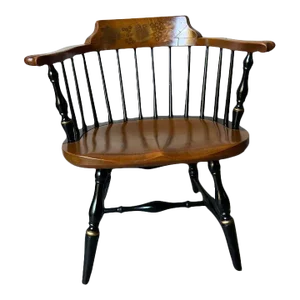 Mid 20th Century Hitchcock Windsor Colonial Style Spindle Pub Armchair