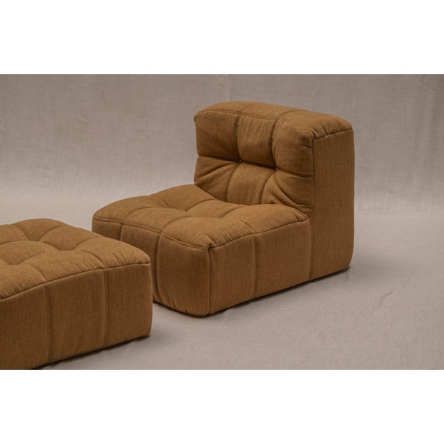 Ligne Roset Kimba Easy Chair with Ottoman, Ligne Roset, 1973 by Michel Ducaroy for Ligne Roset, 1970s, Set of 2 For Sale - Image 4 of 18
