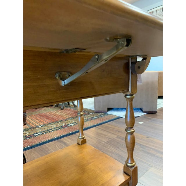 Chestnut Circa 1950s Vintage Heywood Wakefield Tea Cart For Sale - Image 8 of 13