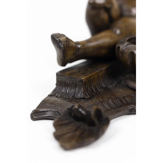 19th Century Inkwell in Wood Figuring a Child For Sale - Image 9 of 10