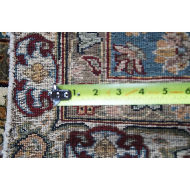 Traditional Hand Knotted Cream Blue Floral All Over Wool Area Rug 9' X 12' For Sale - Image 12 of 14