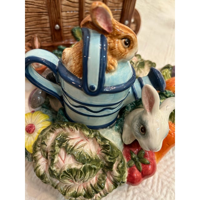 Ceramic 1996 Fitz and Floyd English Garden Cookie Jar or Large Canister For Sale - Image 7 of 12