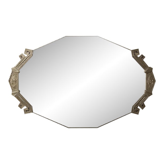 Art Deco Silvered Bronze Wall Mirror For Sale