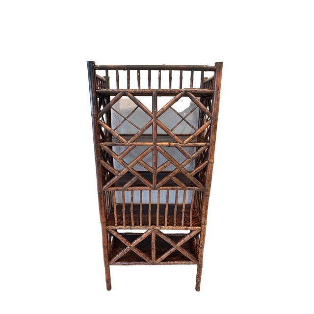 Early 20th Century Antique Tortoiseshell Bamboo Etagere Book Shelf For Sale - Image 5 of 6