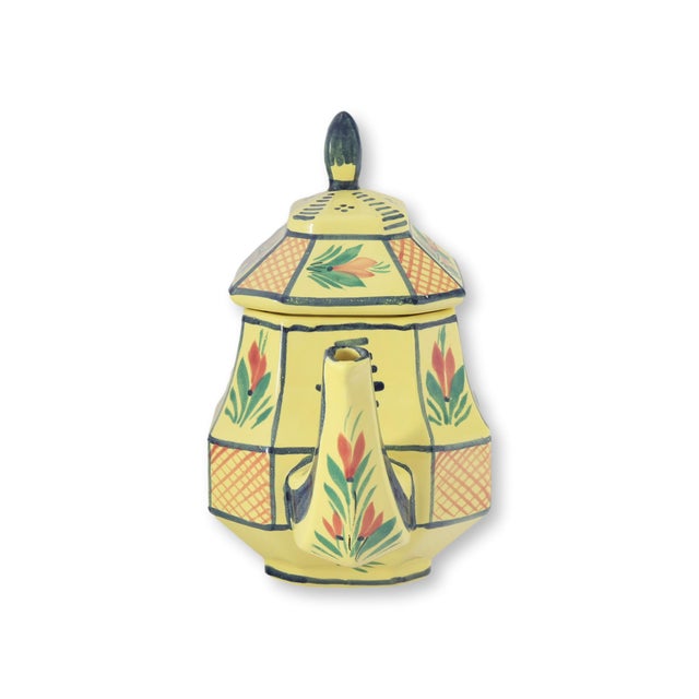 French Vintage French Quimper Tea Pot For Sale - Image 3 of 6