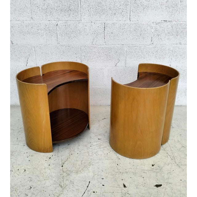 Gea Wooden Side Tables attributed to Kazuhide Takahama for Gavina, 1960s,, Set of 2 For Sale - Image 6 of 9