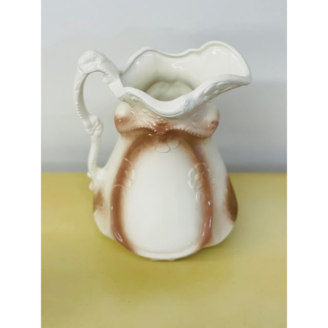 Victorian Antique Victorian Ironstone Pitcher For Sale - Image 3 of 10