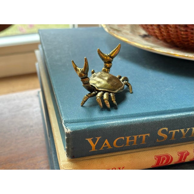 Small Brass Helpful Crab Pencil Holder For Sale - Image 10 of 10