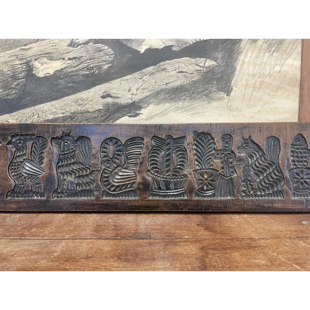 1970s 1970s Vintage Wooden Dutch Folk Style Cookie Mold Decorative Primitive Decor For Sale - Image 5 of 7