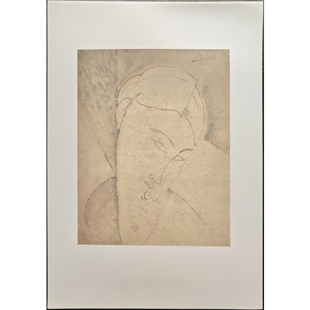 Amedeo Modigliani (1884-1920) Ritratto di Donna con Ciondolo / Portrait of a Woman with Pendant Lithograph on paper Paper...