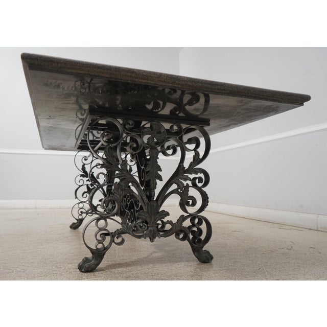 Maitland Smith Neoclassical Wrought Iron Base Dining Room Table For Sale - Image 11 of 12