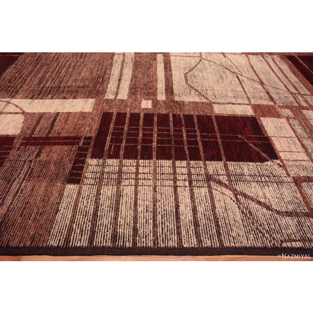 Brown Tribal Geometric Bold Earthy Color Large Size Modern Rug For Sale - Image 8 of 9