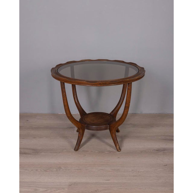Mid-Century Modern Vintage Italian Wood and Glass Coffee Table, 1950s For Sale - Image 3 of 12