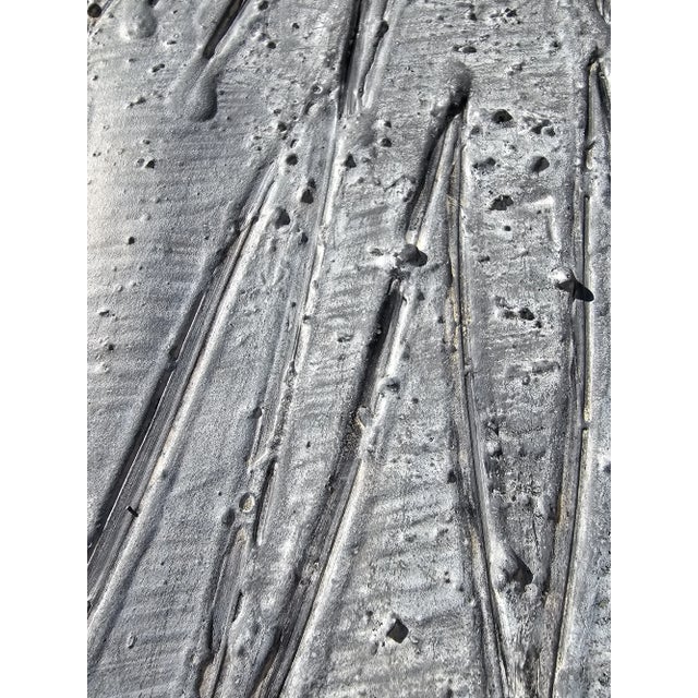 Gray "Writing (20)" Framed Neutral Palette Oil Painting For Sale - Image 8 of 12